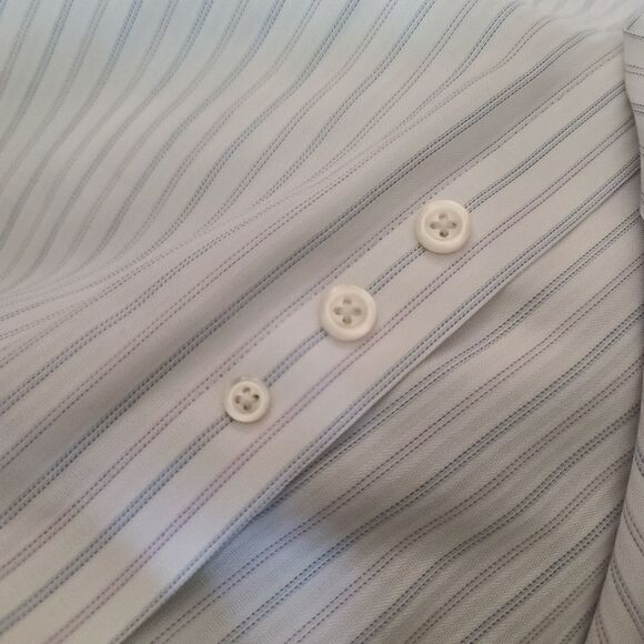 Joseph Abboud Mens 16-32 Tailored Fit Cotton White Striped White Dress Shirt - Picture 9 of 16